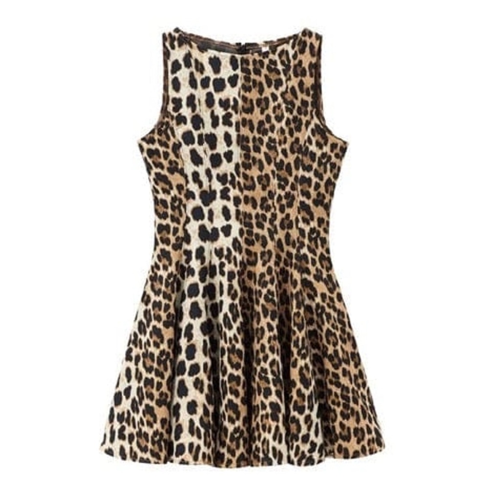 Leopard ruffle mini dress